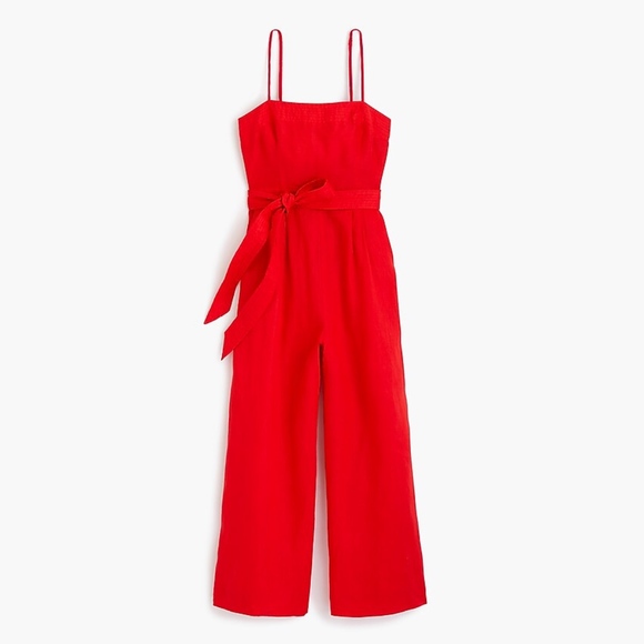 J. Crew Pants - JCREW Spaghetti-strap jumpsuit Beauchamps Linen